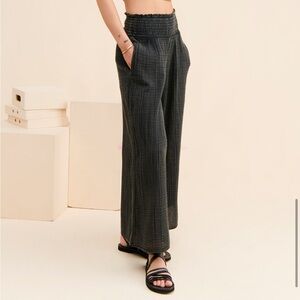 Anthropologie The Aster Black Wide-Leg Pants